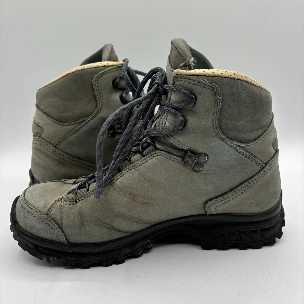 Hanwag Alta Bunion Lady Hallux Women's 7 Boots Green Leather Hiking Vibram Sole